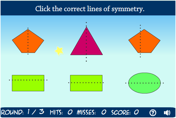 Symmetry Line Shape Game